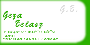 geza belasz business card